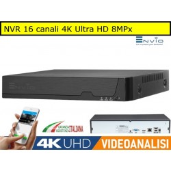 xMeye - NVR 16 canali 8MPx 4K ULTRA HD Analisi Intelligente P2P H.265 AI Cloud