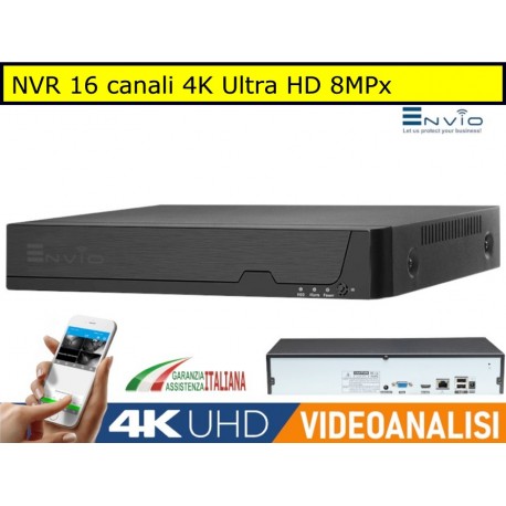 xMeye - NETWORK VIDEO RECORDER NVR 16 canali 8MPx 4K ULTRA HD Analisi IntelligenteP2P H.265 AI Cloud Onvif