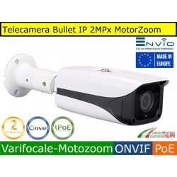 Telecamera Bullet IP 2MPx Sony Exmor, motozoom led 80mt, POE, Onvif,IP66