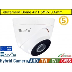 Telecamera Dome 4in1 5MPx Led 20mt ABS AHD TVI CVI CVBS