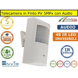 Telecamera 4in1 5MPx in finto PIR, lente 3.7mm, 48 IR Led invisibili 940Nm, UTC, OSD Menu