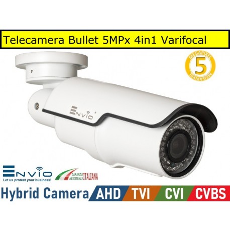 Telecamera Bullet 4in1 5MPx, Led 40mt, Varifocale 2.8~12mm, Sony Starvis IMX335, IP66