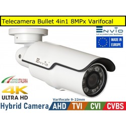 Telecamera Bullet 4in1 8MPx, Led 60mt, Varifocale 9~22mm, 4K ULTRA HD, IP65