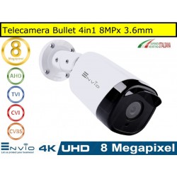 Telecamera Di Sicurezza Bullet 5MP 4-in-1 Con Obiettivo Varifocale 2.7-13.5mm, Visione Notturna A 130ft, 8 LED IR, Impermeabile IP67 Per Esterno/Interno