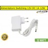 Alimentatore Switching 220 AC 12V DC 1A 12W Bianco per CCTV Telecamera