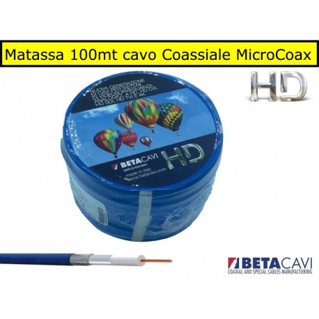 Matassa 100 mt. cavo coassiale MicroCoax HD4-ECA BetaCavi per sistemi TVCC professionali