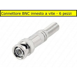 6 pezzi Connettore BNC maschio a vite per cavo coassiale RG59 CCTV