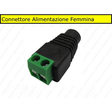 Connettore alimentazione femmina con morsetto polarizzato a connessione rapida