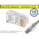 10 pezzi connettore Plug RG45 tipo EZ passante per cavo Ethernet Lan UTP Cat 5e