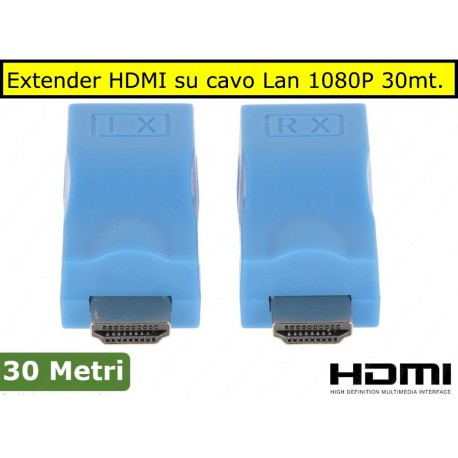 Extender HDMI su cavo Lan FULL HD 1080P fino a 30 mt