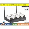 KIT 4 Canali 1080P 5MPx tecnologia PLC Power Line su presa elettrica con 4 Telecamere IP protezione IP66