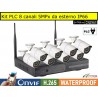 KIT 8 Canali 5MPx tecnologia PLC Power Line su presa elettrica con 8 Telecamere IP 5MPx IP66