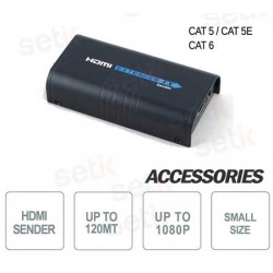 Trasmettitore HDMI extender 120 mt. su cavo di rete con risoluzione 1080P