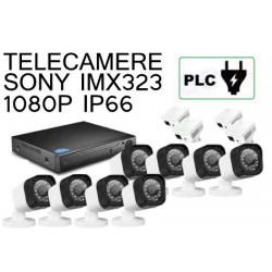 KIT 8 CANALI BULLET 1080P PLC POWER LINE SU PRESA ELETTRICA