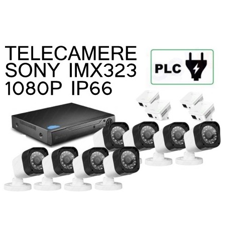 KIT 8 CANALI 1080P PLC POWER LINE SU PRESA ELETTRICA