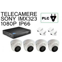 KIT 4 CANALI DOME 1080P PLC POWER LINE SU PRESA ELETTRICA
