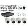 KIT 4 CANALI DOME 1080P PLC POWER LINE SU PRESA ELETTRICA