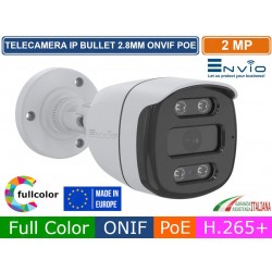 Telecamera Bullet IP Full Color 2MPx POE ONVIF visione notturna a colori 20 Mt. analisi video