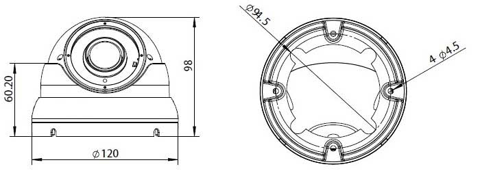 Telecamera Dome ottica varifocal Sony Starvis IMX326 5MPx 4in1 5MPx IP66