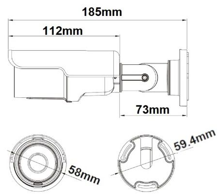 Telecamera Bulletottica fissa Sony Starvis IMX326 5MPx 2592x1944 OSD MENU 4in1 5MPx IP66