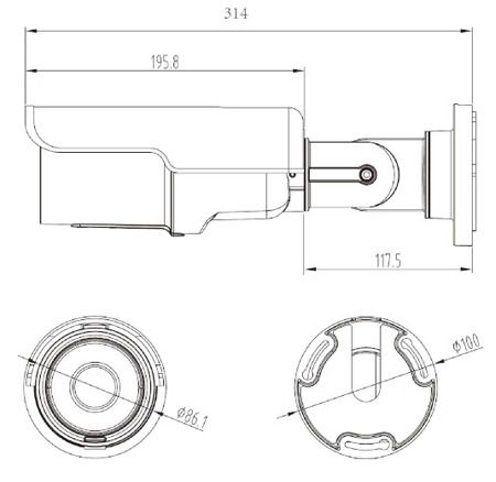 Telecamera Bullet ottica varifocale Sony Starvis IMX326 5MPx 2592x1944 OSD MENU 4in1 5MPx IP66